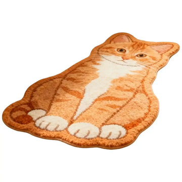 tapis coton jute blanc beige marron gris motif chat fourrure moderne chambre salon