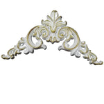 décoration murale coin blanc doré motifs floraux relief classique ornemental PVC stickers