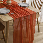 chemin table vert pastel rayures horizontales classique opaque maison polyester coton deco reception mariage