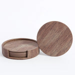 Sous-verres ronds en bois pour protéger vos surfaces des taches et de l'humidité.