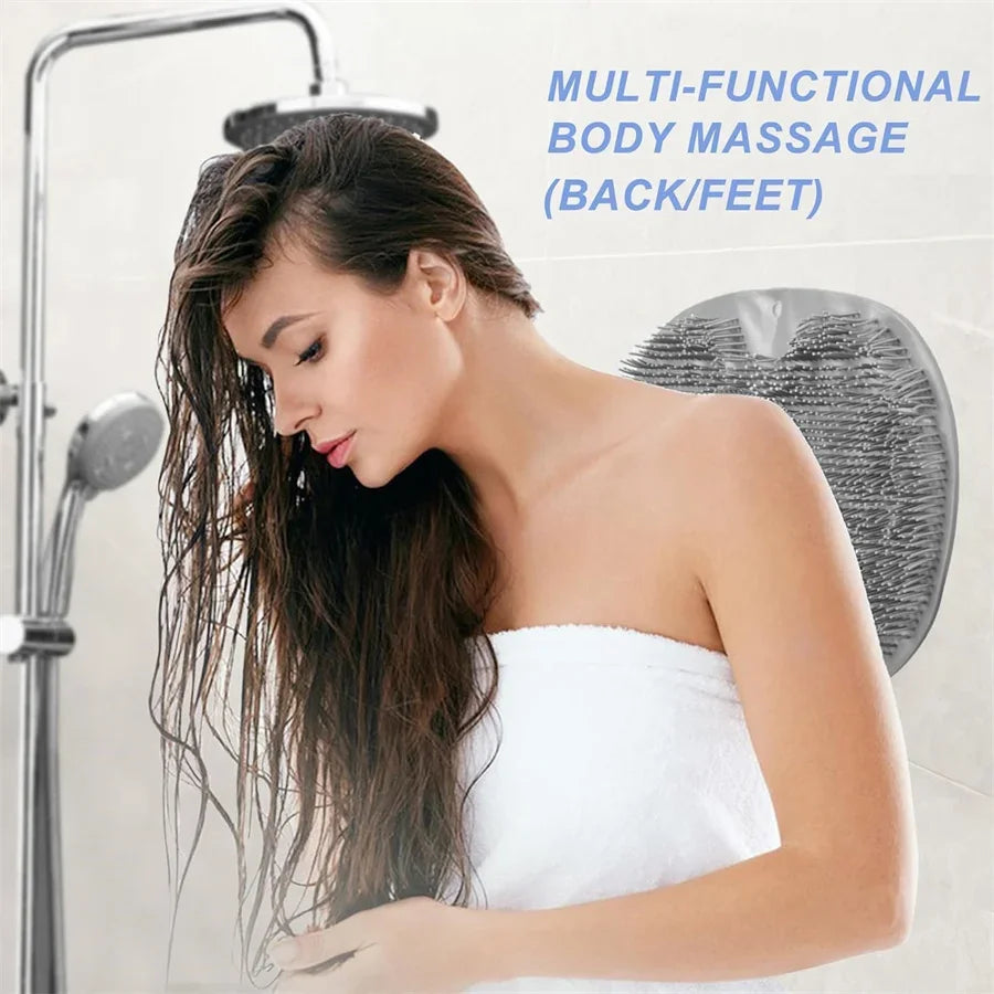 tapis bain exfoliant ventouses bleu rose gris pieds dos utilitaire