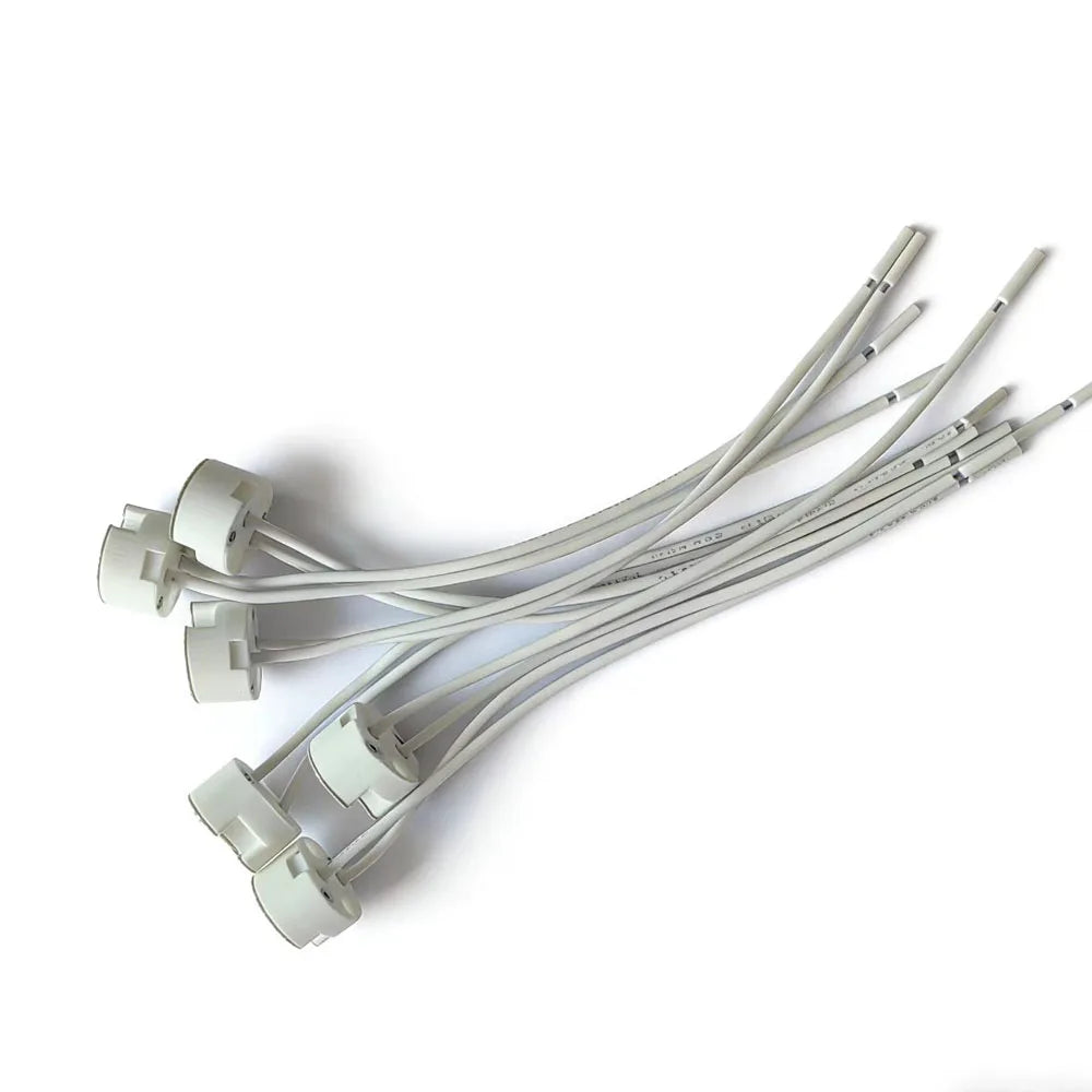 connecteurs électriques blancs modernes douilles halogène céramique 12V 250V led flux lumineux moins60V