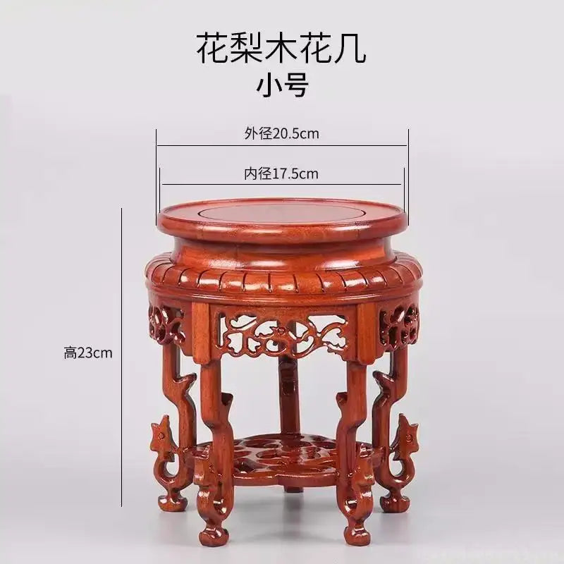 présentoir bois rose vintage figurines dragons thé plateau concave sculpté décoration maison