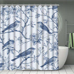 rideau douche fleuri papillon polyester respectueux environnement classique romantique anneaux métalliques