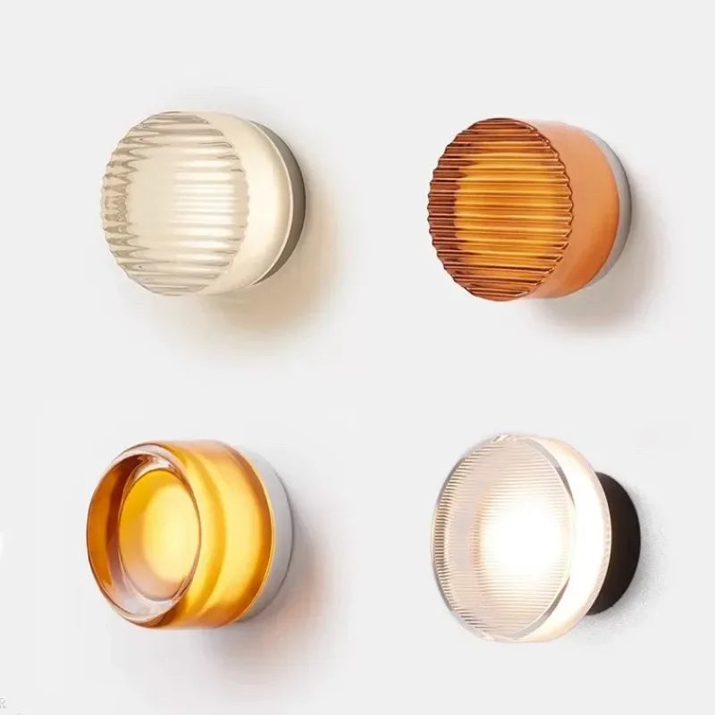 lampe murale moderne blanc orange marron rayures horizontales adhésif câbles certification led pvc
