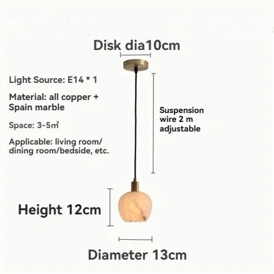 lampe suspendue marbre moderne blanc beige floral chambre salon diseño scandinave