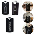 panier rangement pliable noir blanc bouteilles vêtements reutilisable tissu moderne minimaliste poignees laundry
