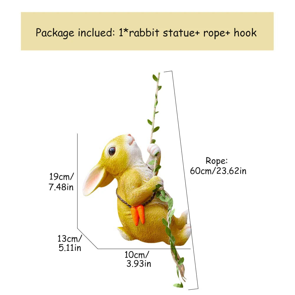 figurines animaux décoratives koala panda lapin escalade corde extérieures patio jardin adorables enfants