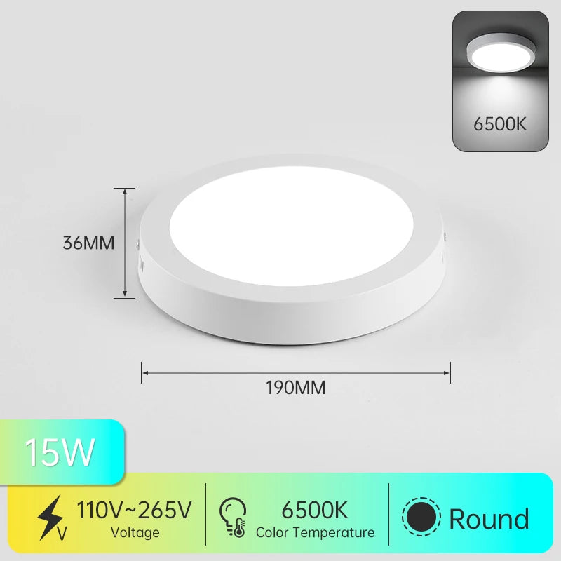 plafonnier led moderne blanc rond carré adaptateur 110240v ccc rohs ul