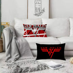 housse coussin imprimé rock band van halen 100 polyester double face moderne diagonale rouge