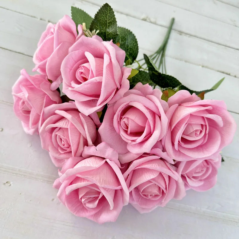 bouquet roses artificielles soie decoration intérieure moderne élégante anniversaire fiançailles graduation valentin