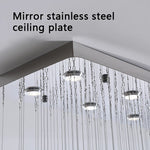 suspension lumineuse moderne gouttes cristal transparent verte ambrée 100cm 120cm 150cm