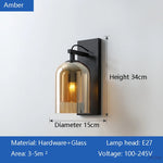 lampes murales modernes transparentes base métallique noir doré led filament