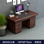 bois massif moderne marron foncé table travail informatique épuré intérieur maison