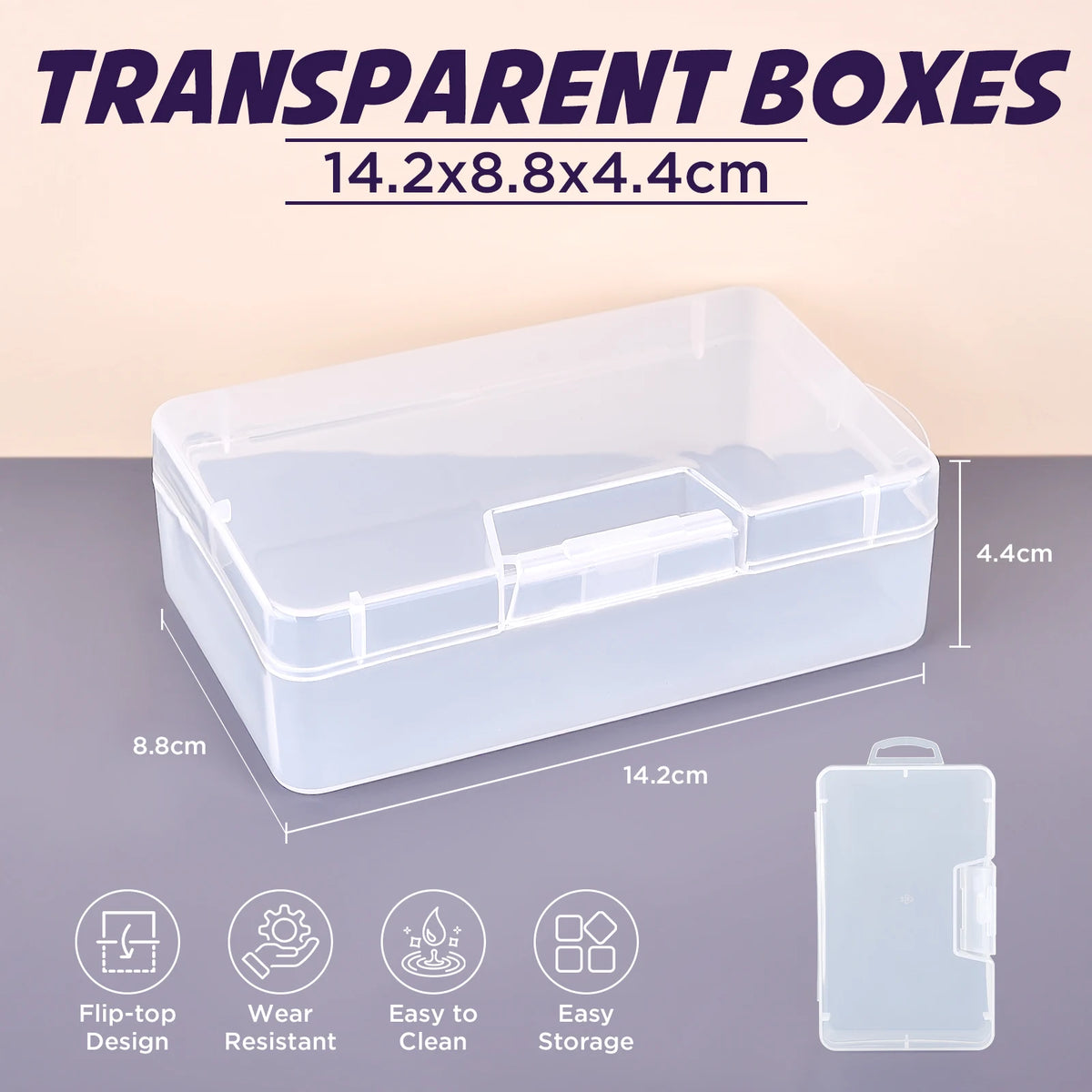 boîtes rangement transparentes multifonctionnelles poignées pratiques scies ciseaux bobines fil