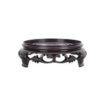 support vases texture bois sculpté motifs floraux noir classique orné grille dimensions multifonctionnel