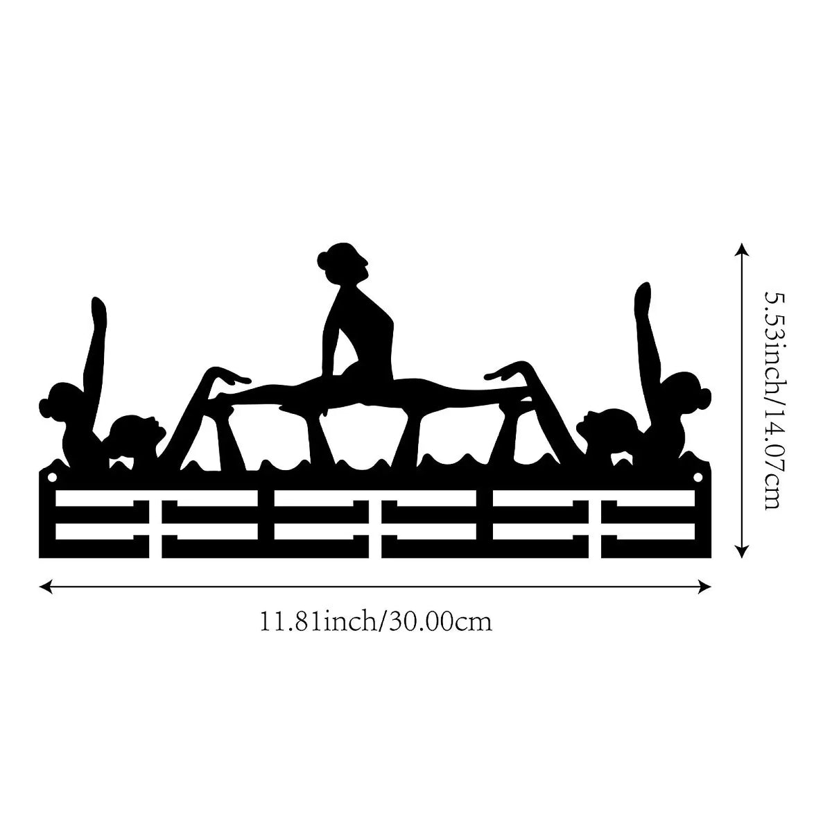 support mural médailles sportif silhouettes joueurs moderne noir fixations murales