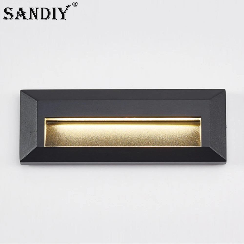 applique murale led moderne extérieure ip65 noir doré adhésif verre borosilicate