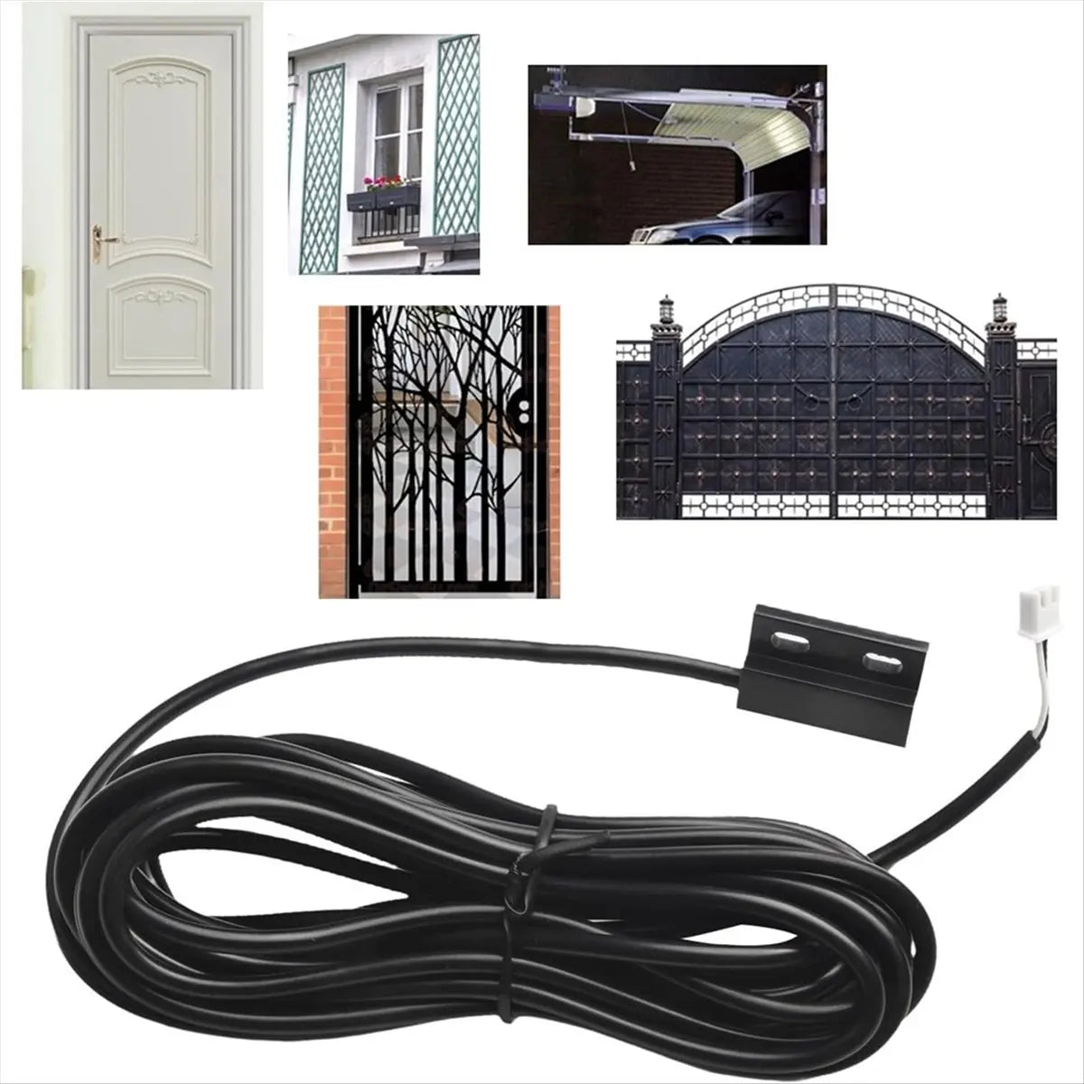câble électrique moderne noir 5m détecteur magnétique fixations outil jardin