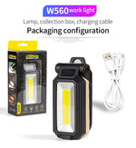 lampe travail multifonctionnelle pliante led cob haute luminosité crochet magnétique