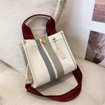 sac main femme toile polyvalent rayé poches intérieures appliques décontracté moderne casual