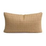 housse coussin tissée jute motif quadrillé vert rustique décor feuilles