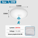 lampe détecteur mouvement blanc moderne 20w 30w 40w 15lumieres led