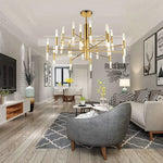 lampe suspendue moderne noir doré tubes transparents structure métallique scandinave led