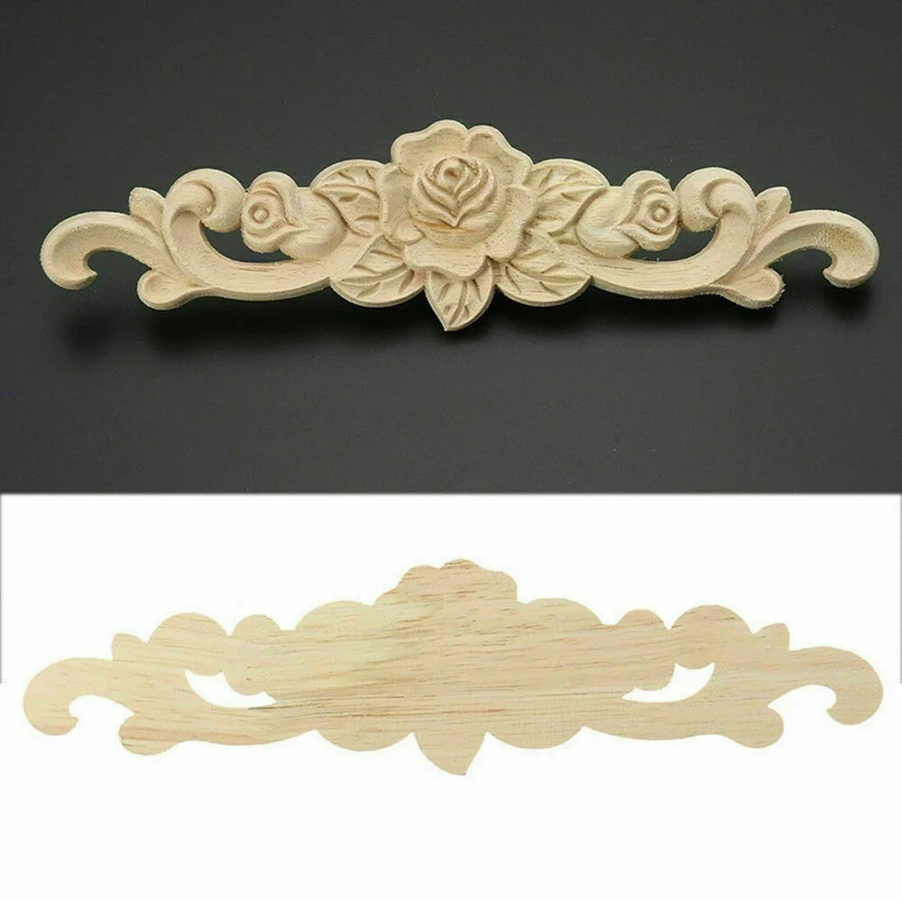 décorations bois sculpté motifs floraux classiques rose feuillage meubles artisanat vintage