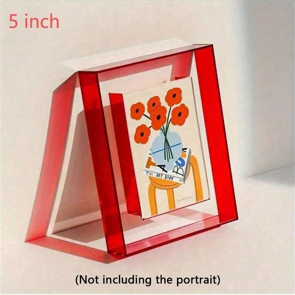 cadres photo transparents modernes abstraits géométriques couleurs vives rouge vert jaune bleu orange rose