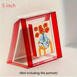 cadres photo transparents modernes abstraits géométriques couleurs vives rouge vert jaune bleu orange rose
