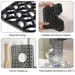 tapis cuisine silicone perforé moderne noir 200°C résistant 46.2cm 31.7cm