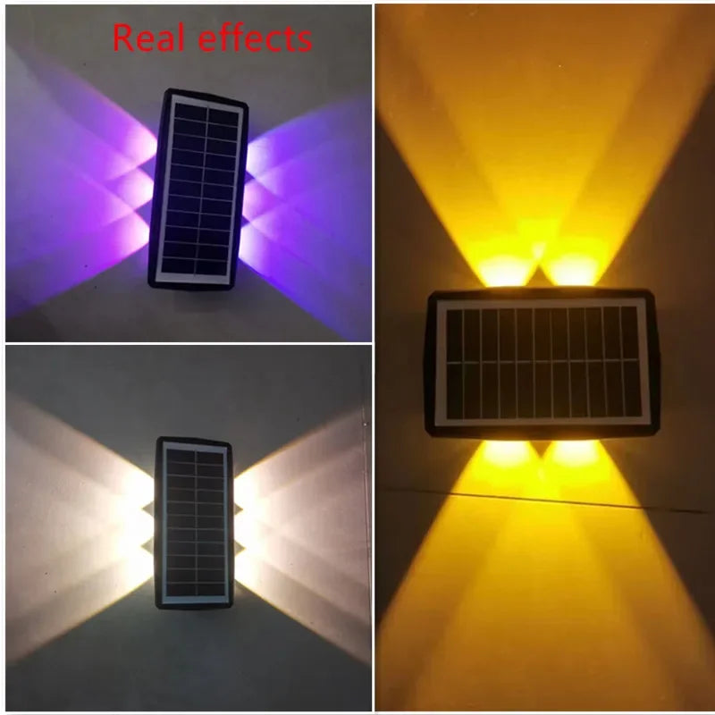 applique murale solaire led moderne noire blanche jaune bleue panneau solaire adhésif fixeextérieur