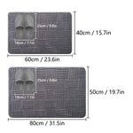 tapis bain gris rayures horizontales polyester moderne antidérapant salle bain douche 40x60cm 50x80cm