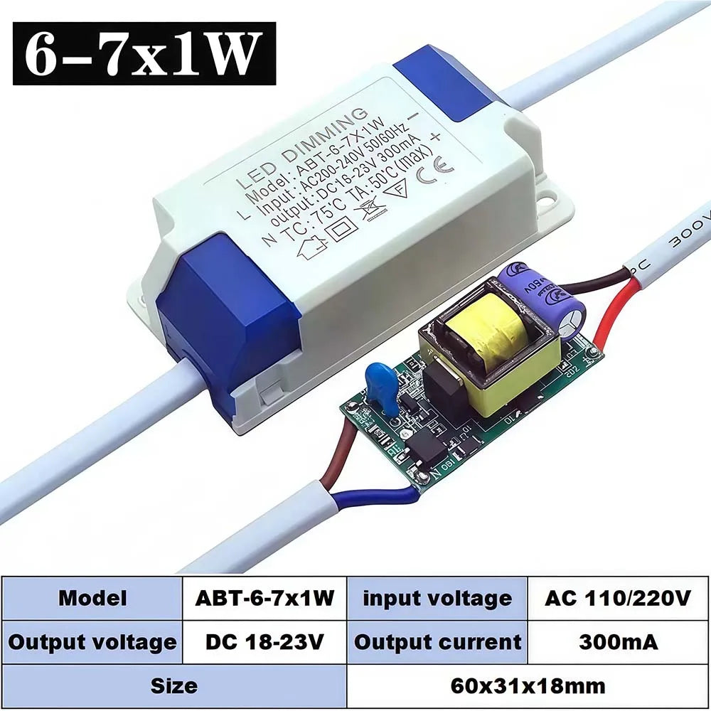 drivers led dimmable certification rohs tension sortie 60v câbles blancs interrupteur moderne technique 300ma