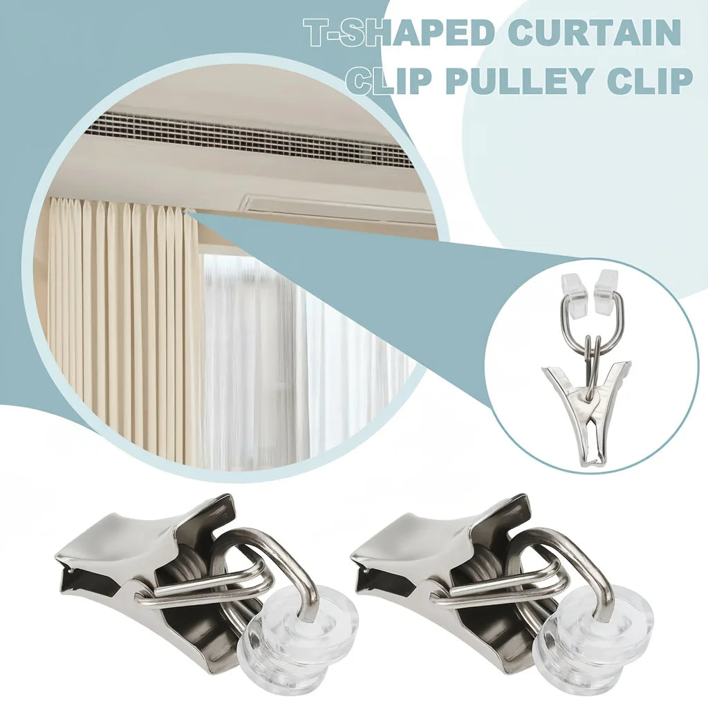 pinces rideau argentées modernes clips robustes transparents opaques accessoires fenêtres douches