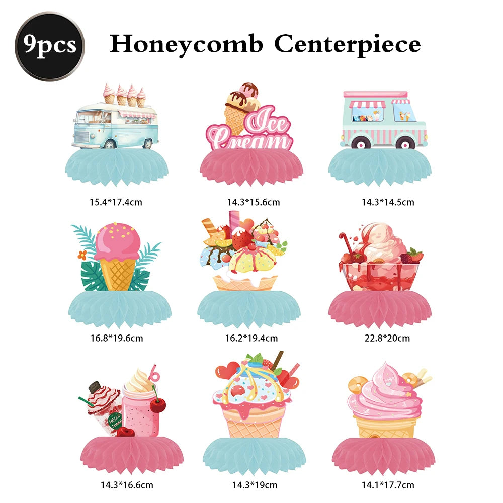 assiettes festives glace vanille anniversaire enfant filles garçons guirlande lettres chapeaux