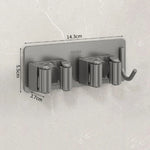 porte balais porte couverts adhésif mur noir gris moderne rangement cuisine salle bain