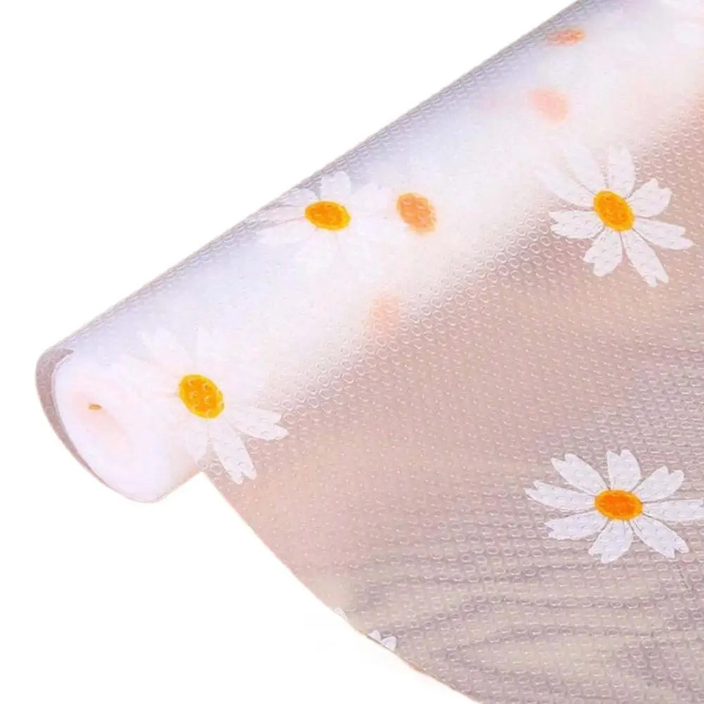 couvre caisses transparents fleurs blanches jaunes moderne décoratif adhésif blanc jaune gris
