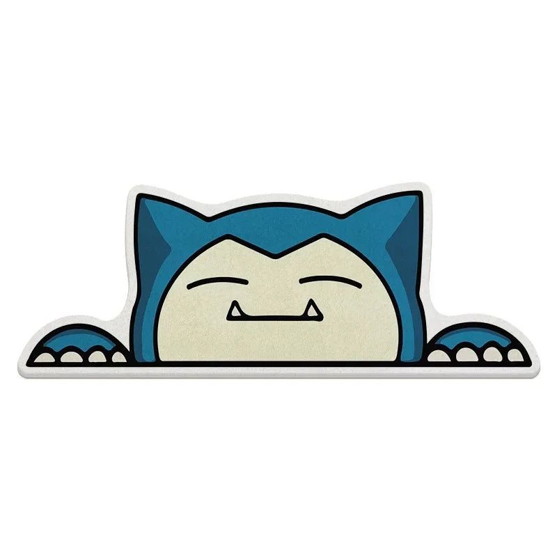 tapis moderne bleu blanc visage souriant diameter 80cm 100cm 120cm 150cm animes cartoon