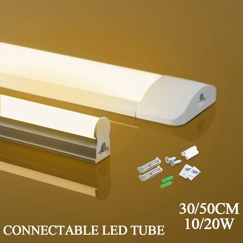 lampe led barre blanche armoire cuisine chambre clips fixation murale minimaliste