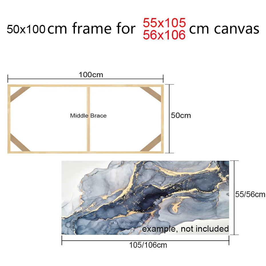 cadres bois modernes toiles 45x95 50x100cm peinture huile diamant minimaliste