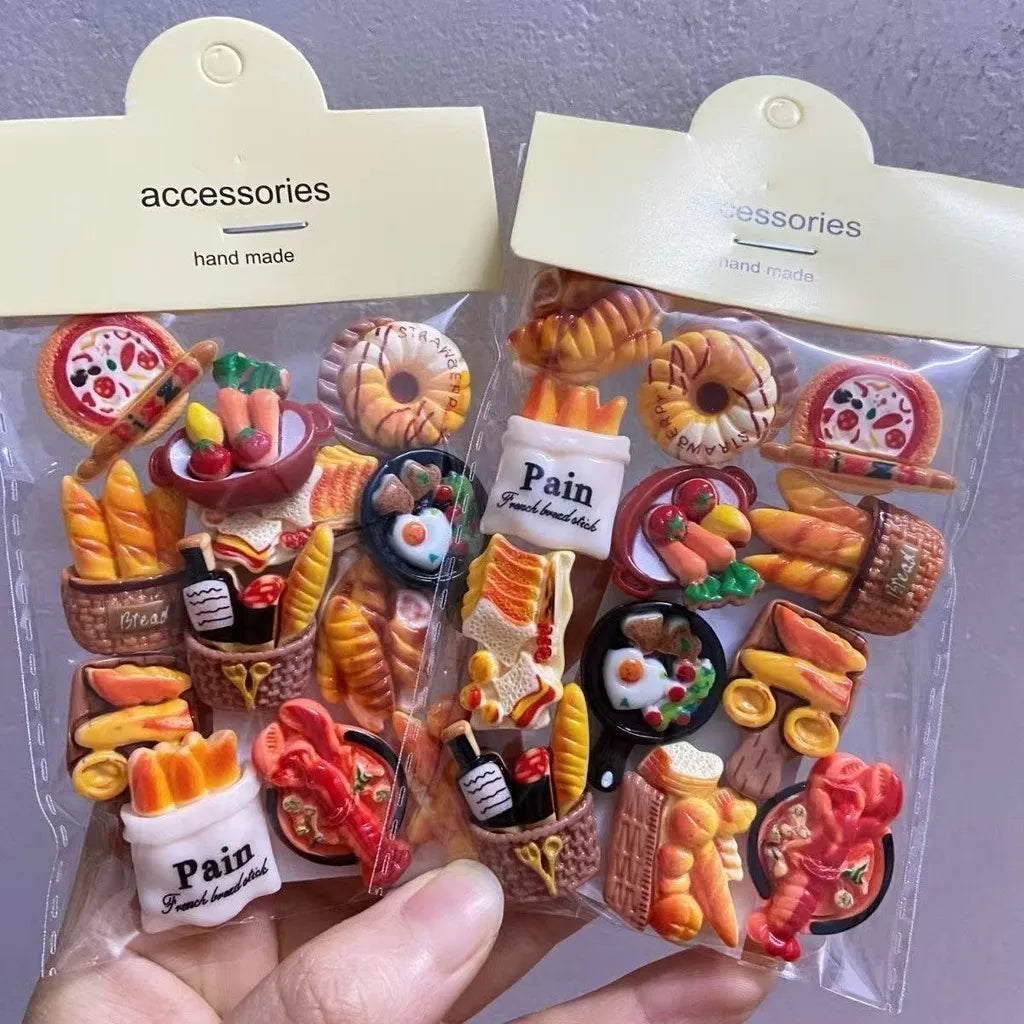 aimants réfrigérateur formes aliments pain pizza fruits légumes multicolores réalistes