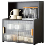 meuble rangement tasses bols bois noir moderne cuisine buffet