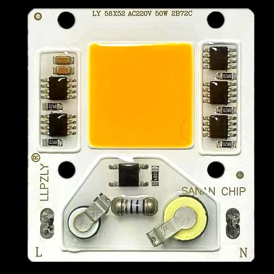 ampoule led cob 50w ac 220v blanc jaune rouge extérieure spotlight chip led moderne