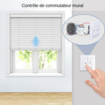 module commutation rideau blanc moderne tringle commande câbles connectivité google alexa