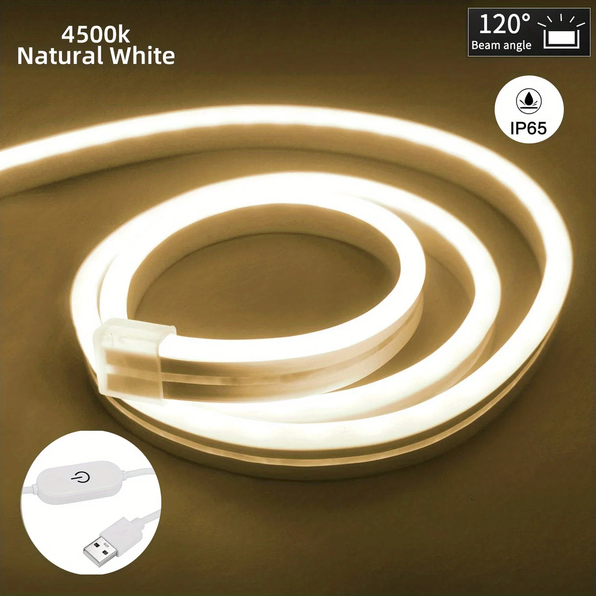 ruban led flexible blanc interrupteur tactile guide luminosité moderne minimaliste