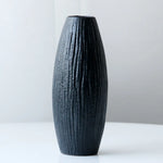 vases céramique moderne rayures horizontales opaques gris vert noirs