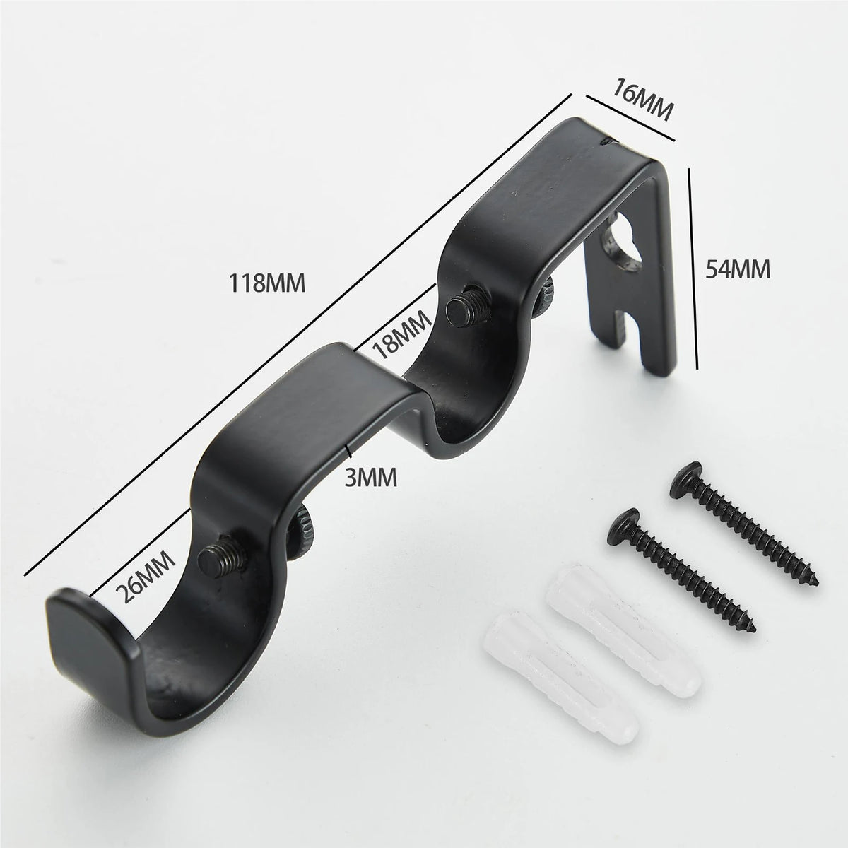 support rideau bronze noir moderne réglable vis fixations tige chambre salon