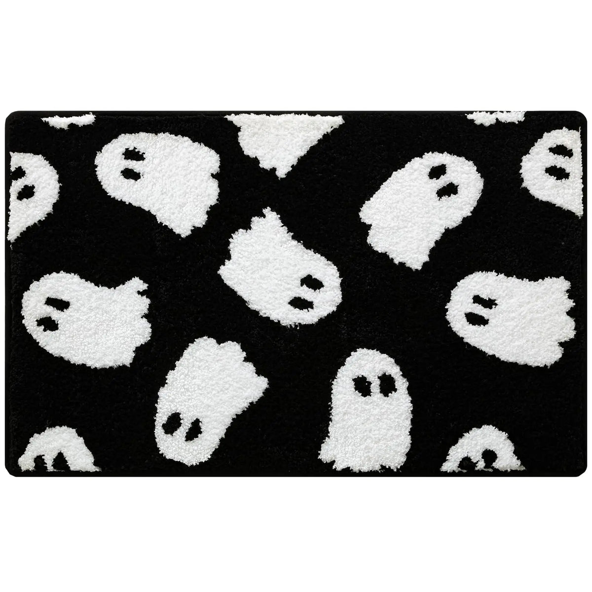 tapis bain halloween fantômes citrouilles chauves souris noir blanc antidérapant résistant absorption